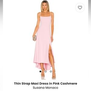 SUSANA MONACO Revolve Thin Strap Flowy Maxi Dress Side Slit Medium NEW